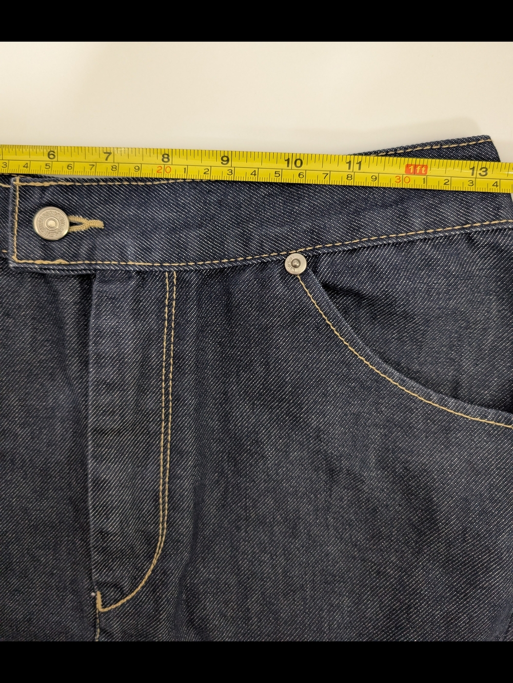 Levi’s Dark Wash Denim Skirt Structured Panel A-Line Retro Style Fits 26 Waist - Picture 7 of 7